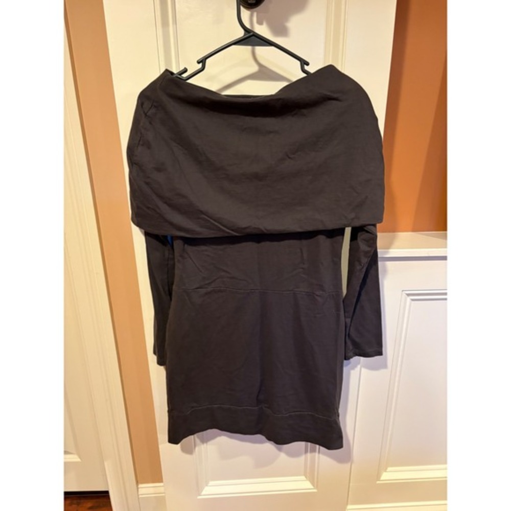 figwood Women's Charcoal Gray Off Shoulder‎ Long Sleeve Casual Dress Size S
